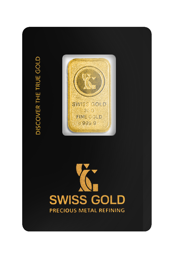 A Detailed 20 grams gold investment bar