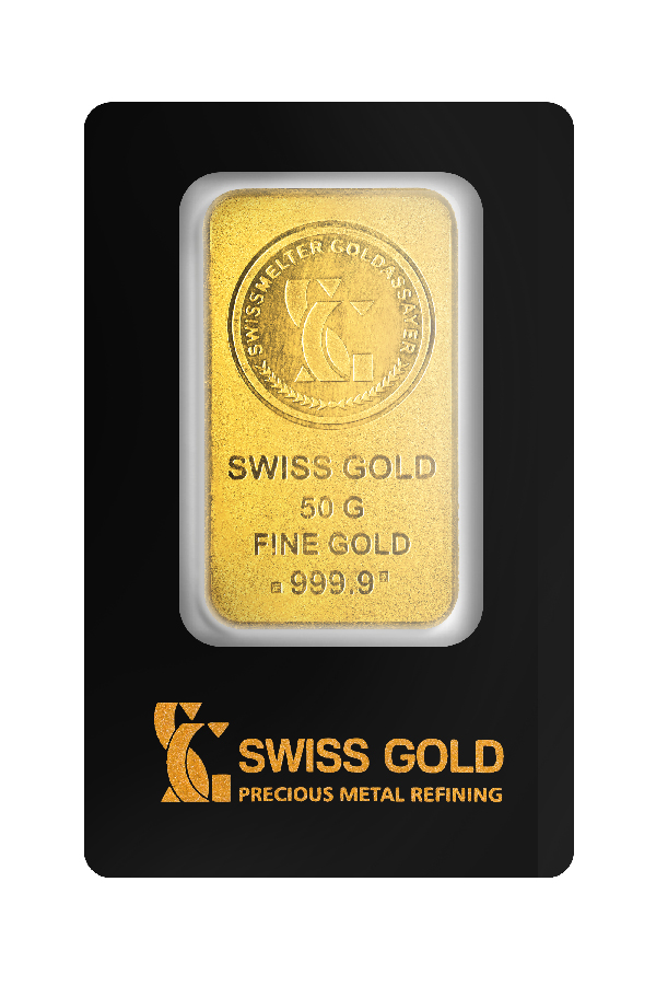 A Swiss Gold 50 grams Investment bar