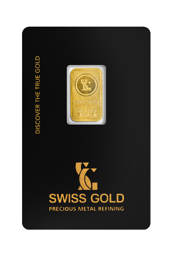 A Detailed 5 grams gold investment Bar