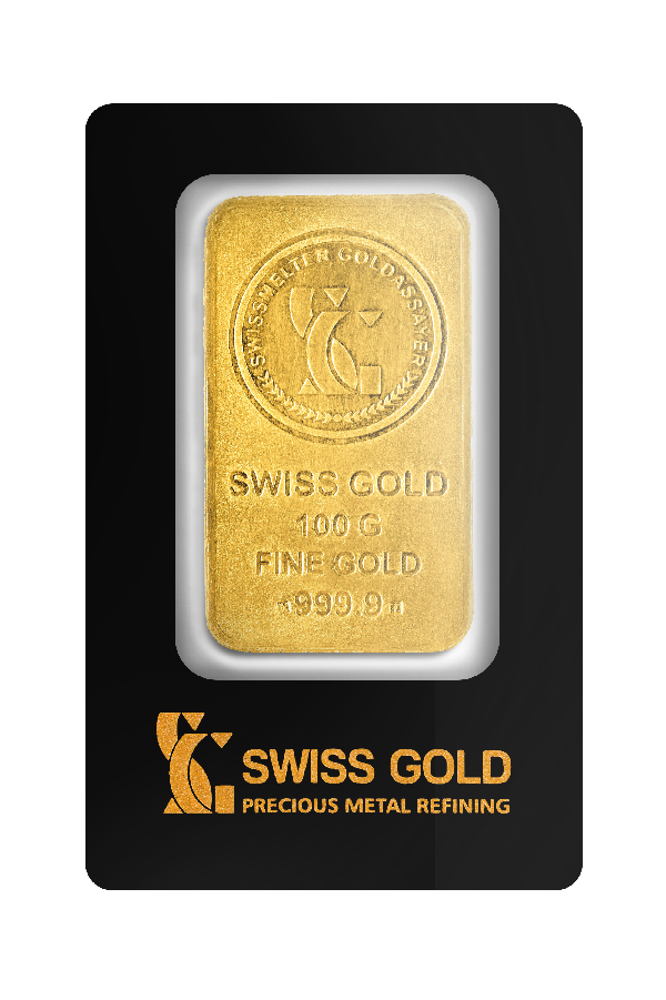 A Swiss Gold 100 grams Investment Bar
